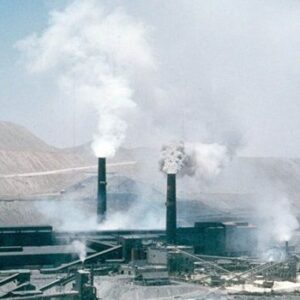 Chimeneas de una fundición de cobre